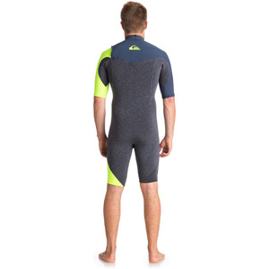 Quiksilver Highline Series 2mm Zipperless Shorty Wetsuit SLATE / PEWTER / SAFETY YELLOW EQYW503007